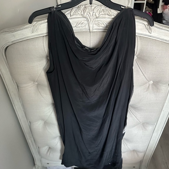 All Saints Black and Multicolor Abstract 100% Silk Printed in Italy Dress - Picture 2 of 3